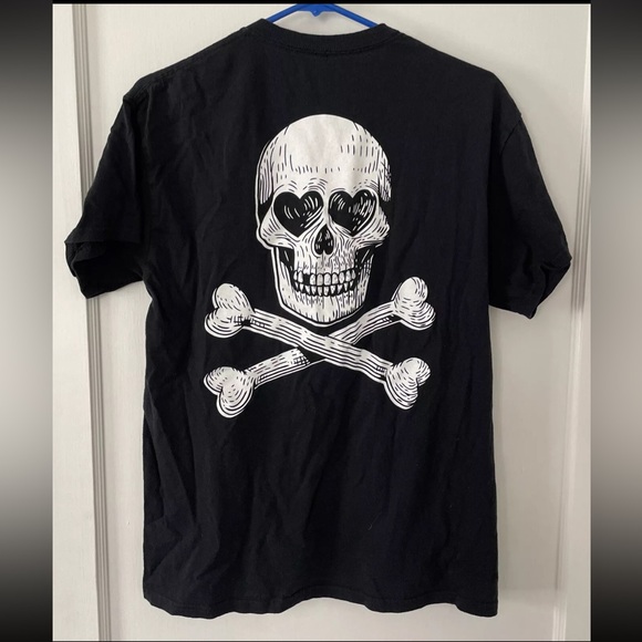 CHOMP Skull Graphic Mens Tee Shirt Crewneck Size Medium Black - Picture 3 of 3